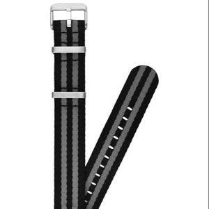 Bracelets unisexes en nylon B10 20-22 mm pour montres connectées, noir et gris, résistants à l'eau, respirants, souples, réglables, avec boucle en acier inoxydable - Product Image 1