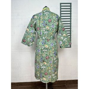 Giacca da donna Kantha in puro cotone, verde pastello, motivo scimmia, kimono lungo reversibile - <span class=keywords><strong>1</strong></span> pezzo - Product Image 6