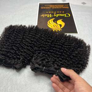 Kinky Curly 100% Vietnamese Natural Human Hair Top Raw Hair Unprocessed Raw Kinky Curly Bundles Hair Extensions - Product Image 2
