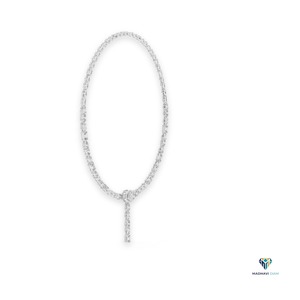 14.27 CT White Gold Oval Multi-Shape Lab Grown Diamond <b>Necklace</b> in 14K Solid Gold <b>Statement</b> Drop Pendant - Product Image 2