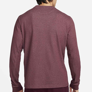 Camiseta de Algodón de Punto para Hombre, Manga Larga, Cuello Redondo, Corte Regular, Color Sólido, Transpirable, Informal - Product Image 2