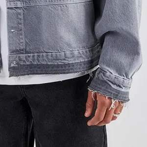 Chaquetas de mezclilla para hombre Diseño personalizado Precio al por mayor Personalizar chaqueta de mezclilla para hombre desgastada - Product Image 5
