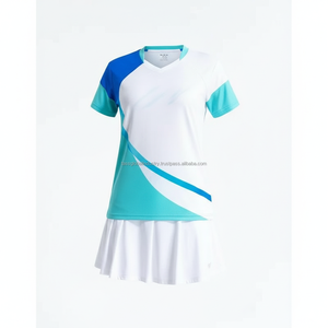 Conjunto de Uniforme de Bádminton Personalizado para Mujer, Jersey de Manga Corta de Secado Rápido, Fabricante de Ropa Profesional para Entrenamiento y Partidos de Equipos - Product Image 4