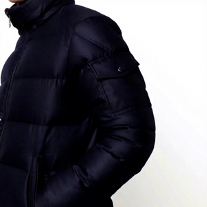 Men's Winter Hooded Puffer Jacket Thick Polyester Filling Windproof Zipper Closure Casual Style Solid <b>Colour</b> - Product Image 2