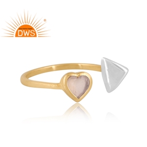 Latest Handmade Design 18K Gold Plated Natural White Moon Stone Gemstone <b>Adjustable</b> <b>Ring</b> Demi Fine Jewelry Manufacturer - Product Image 2