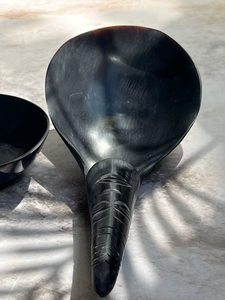 Cubiertos hechos a mano de la mejor calidad, cuerno de búfalo, cucharas de mango largo, cucharas para servir ensalada de cuerno, artesanías de media luna - Product Image 5