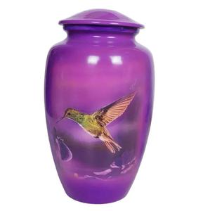 Urne funéraire Colibri Royal Violet avec finition brillante et design élégant pour commémoration adulte - Product Image 1