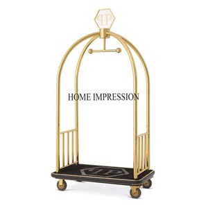 Luxurious Quality Metal Made High Grade Gold Plated Modern Creative Art Designer <b>Luggage</b> Racks With Wheels From Indian Supplier - Product Image 6