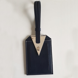Étiquette de bagage en cuir PU étiquette de sac de voyage durable avec carte d'identité et couverture de confidentialité - Product Image 1