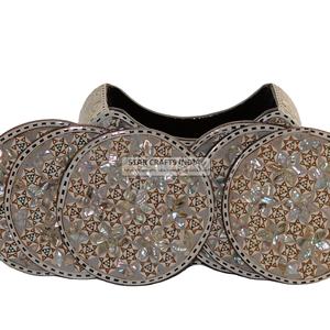 Incrustation d'os en forme de cercle faite à la main abordable avec sous-verres personnalisés polis de haute qualité fournitures de cuisine accessoires de napperons - Product Image 2