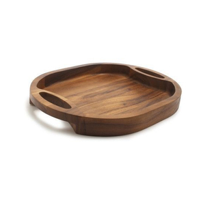 Bandeja de madera para servir de garantía de calidad con forma ovalada y mango duradero Bandeja de madera maciza para servir a la venta por exportadores - Product Image 1