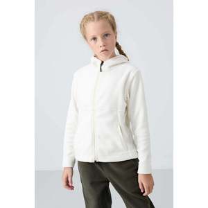 เสื้อฮู้ดฟลีซเด็กทรงมาตรฐาน TommyLife ผลิตจากโพลีเอสเตอร์ 100% สีเอครู สำหรับเด็กอายุ 7-15 ปี - Product Image 2