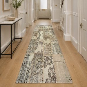 Tapis de salon en chenille antidérapant, imprimé numérique, style ethnique Kilim, beige et marron, lavable en machine, vente en gros - RUGS DEPOT LXDP-0043 - Product Image 5
