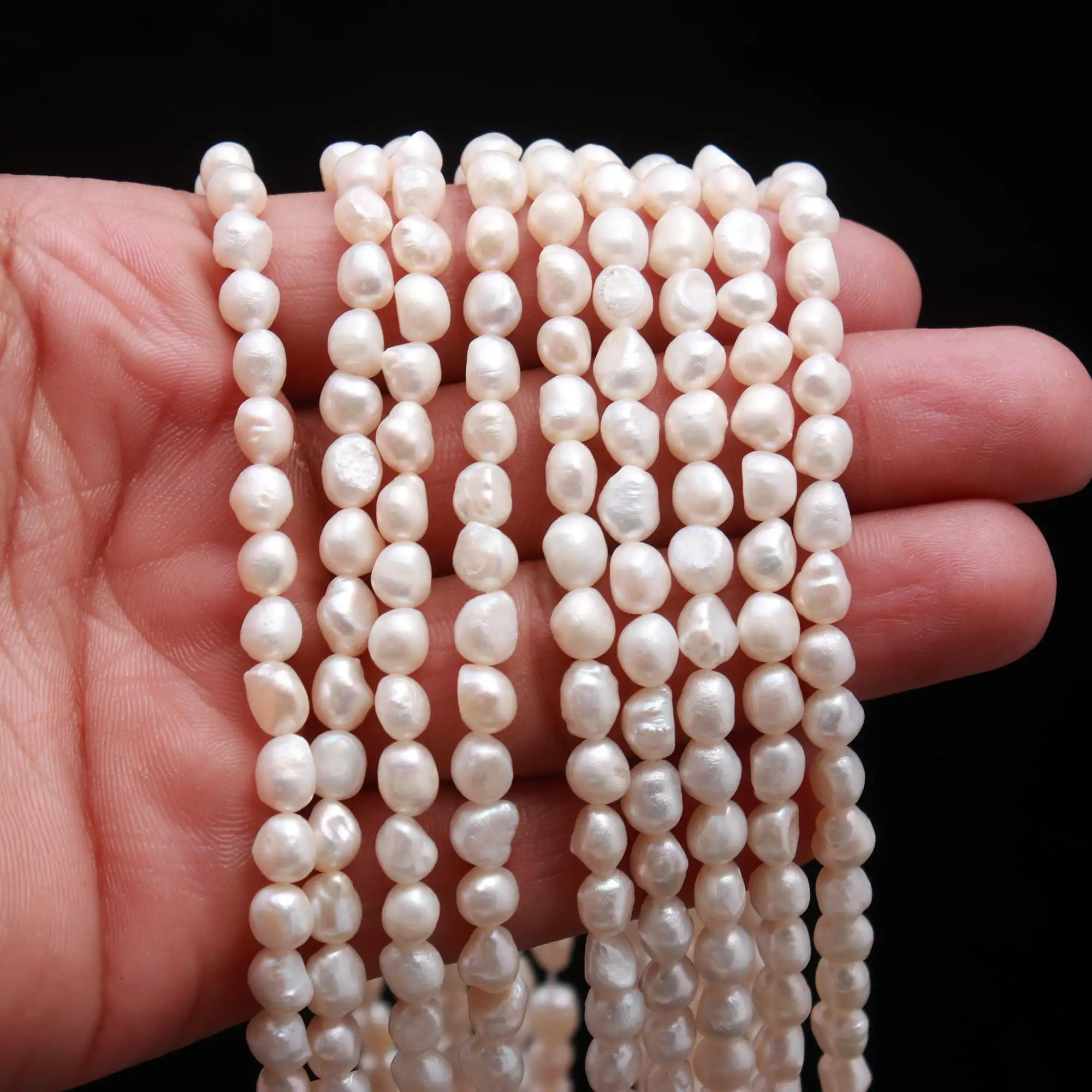 Hot Selling natürliche weiße Süßwasser ovale/Reis perlen, modische Perlen für Schmuck und Halskette machen Großhandel Beste Perlen