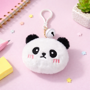 Porte-clés en peluche Panda avec rembourrage en coton PP, joli porte-clés et son clochette pour les enfants de 5 à 7 ans (unisexe) - Product Image 2