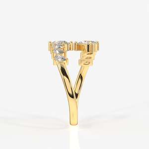 9K Gold Moissanite Diamond Ring Daily Wear Pear-Style with Elegant Design - Product Image 3