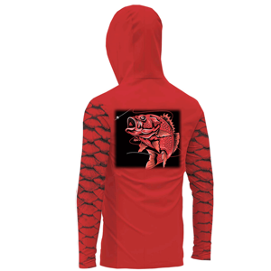 Sudadera con capucha personalizada de manga larga para rendimiento de pesca, capucha de protección UV con capucha y cubierta facial, ropa de exterior con sublimación - Product Image 2