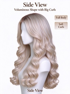Perruque Light Mi Gold <span class=keywords><strong>Barbie</strong></span> Curl en cheveux humains de qualité supérieure, ondulations rebondissantes, Lace Front, couronne haute, ligne de cheveux naturelle pour usage quotidien - Product Image 4