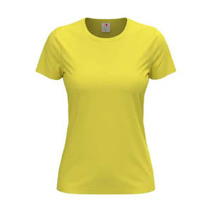 Camiseta de manga corta con cuello redondo de algodón 100% de corte regular para mujer - Product Image 5