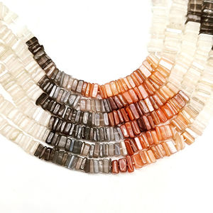 Cuentas de piedras preciosas sueltas de forma cuadrada Heishi lisas de piedra lunar múltiple Natural al por mayor con cuentas pulidas lisas para la fabricación de joyas - Product Image 2