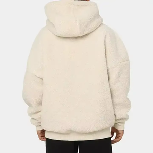 Custom Oversized Lambswool <b>Hoodie</b> Solid Color Blank Hoodies Sweatshirts Unisex Winter <b>Sherpa</b> lamb wool <b>Hoodie</b> - Product Image 2