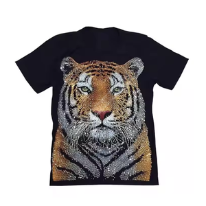 T-shirts strass 100% coton fabriqués en usine respirant léger confortable qualité pro - Product Image 1