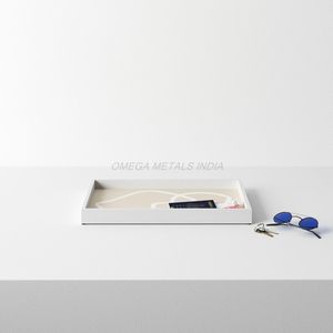 Ensemble de plateaux en bois de vente chaude de couleur blanche élégante avec une forme rectangulaire et un design moderne, parfait pour le service et la décoration - Product Image 6