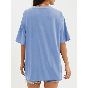 Camiseta extragrande de algodón 100% personalizada para mujer, transferencia de calor con serigrafía de talla grande lavada de verano con diseño gráfico - Product Image 4