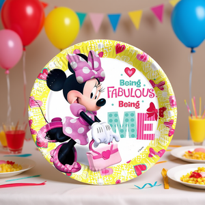Assiettes jetables Minnie Mouse 19,5 cm 8 pièces Vaisselle de fête Anniversaire enfant - Product Image 3