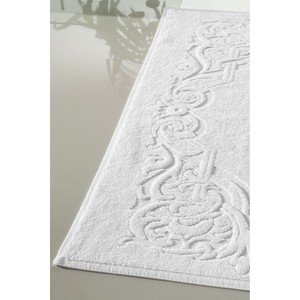 Serviette de toilette rectangulaire en coton blanc damassé, série Zenos 20/2, fil anneau, logo personnalisé, jacquard, pour hôtel, salle de bain et cuisine - Product Image 1