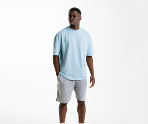 2025 T-Shirt surdimensionné pour hommes de haute qualité 100% coton à séchage rapide léger Streetwear col rond épaule tombante demi-manches T-shirt - Product Image 6