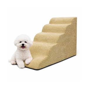 [AllmioPet] Escalier pour animaux de compagnie en tissu nuage d'intérieur, 5 marches, beige, AMP 5 BE, marches confortables pour chiens, chats, chiots, chatons, animaux de compagnie âgés - Product Image 4