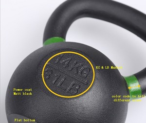 Kettlebell en fonte Power Coat noir de qualité supérieure 4kg - 68kg - Product Image 3