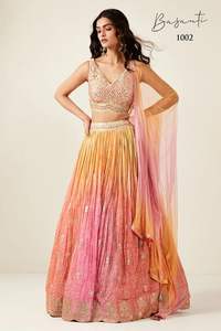 Dernier travail de miroir en soie Dola Designer Lehenga choli By Fab Zone - Product Image 3