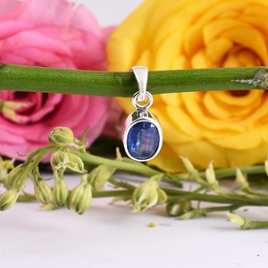 Colgante de piedra de cianita de Gema Natural, colgante de plata de ley 925 de oro amarillo, joyería hecha a mano, regalo para ella, joyería al por mayor - Product Image 4