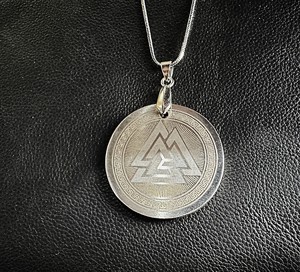 Custom Handmade Christian Viking Pendant Collectible Coin Shape Damascus Steel <b>Locket</b> Necklace - Product Image 1