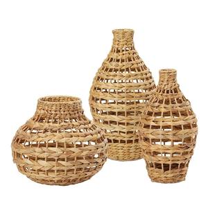 Hot New Design Water <b>Hyacinth</b> Jute Flower <b>Vases</b> Glass <b>Vase</b> for Home Decor Durable Handwoven Living Room Furniture - Product Image 6