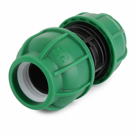 Raccord de compression double extrémité en PP R1001 pour irrigation agricole, PN12.5, connecteur de tuyau HDPE 20-110mm pour alimentation en eau