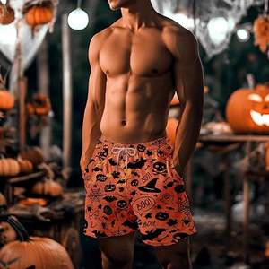 Shorts en polyester à maille solide en gros, taille plus, pour hommes, vintage, respirant, séchage rapide, fermeture à cordon, service OEM, avec poche - Product Image 5