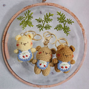 Porte-clés Ours en Crochet Miniature, Pendentif Dessin Animé en Fil Tricoté, Jouet Animal en Fil, Cadeau Disponible en Gros - Product Image 2