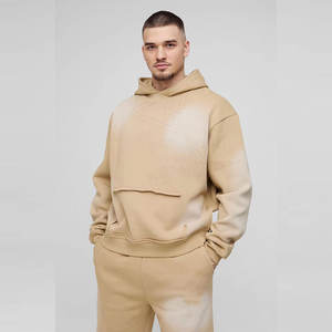 Vente en gros de survêtements pulls vierges avec logo personnalisé vêtements de sport vintage surdimensionnés ensemble de jogging deux pièces survêtement pour hommes - Product Image 3