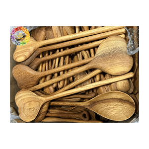 Utensilios de cocina de madera vietnamitas-Cuchara de madera Sopa hecha a mano 100% Cuchara de madera de corazón redondo natural con alta calidad - Product Image 3