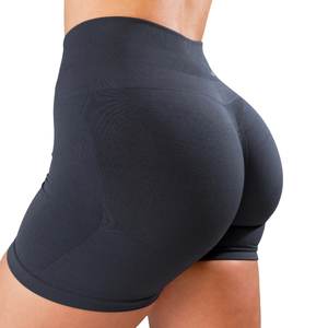 Women Dusty Navy Seamless Mid Rise Gym Shorts Stretch Compression Workout Fitness Squat Proof Training Shorts - Product Image 6