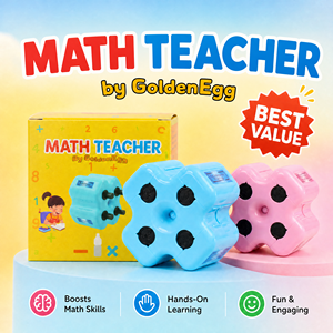 Sello Rodante 4 en 1 para Maestros de Matemáticas, GoldenEgg, Práctica de Suma, Resta, Multiplicación y Relleno de Espacios en Blanco, Edades 4-10, No Tóxico - Product Image 2