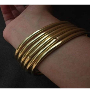 Brazalete de moda chapado en oro hecho en India, pulseras de joyería de moda, brazaletes de joyería de mano para mujer de alta calidad, precio de fábrica - Product Image 1