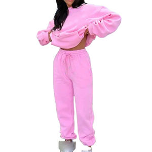 Ensemble 2 pièces survêtement surdimensionné avec logo personnalisé de haute qualité Survêtement pour femmes Vente en gros Sweat à capuche Survêtements décontractés pour femmes - Product Image 1