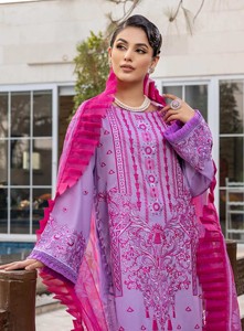 Robe de soirée 3 pièces pour femmes musulmanes et indiennes, vêtements de fête, salwar kameez avec col brodé - Product Image 3