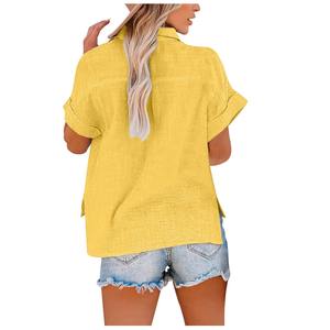 Tops à manches courtes Tee-shirt Femme Haute qualité Été Décontracté T-shirts pour femmes en coton et lin Blouse Femme Vêtements décontractés T-shirt - Product Image 4