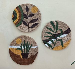 Guirlandes de jasmin blanc Art mural en jute avec patio extérieur Diwali toile de fond de fête de mariage indien décoration de scène Mandeep - Product Image 3