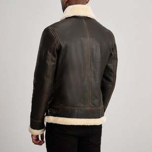 Heavy Duty <b>Shearling</b> Leather <b>Jacket</b> <b>For</b> <b>Men</b> Warm And Thick Outerwear With Modern Style - Product Image 2